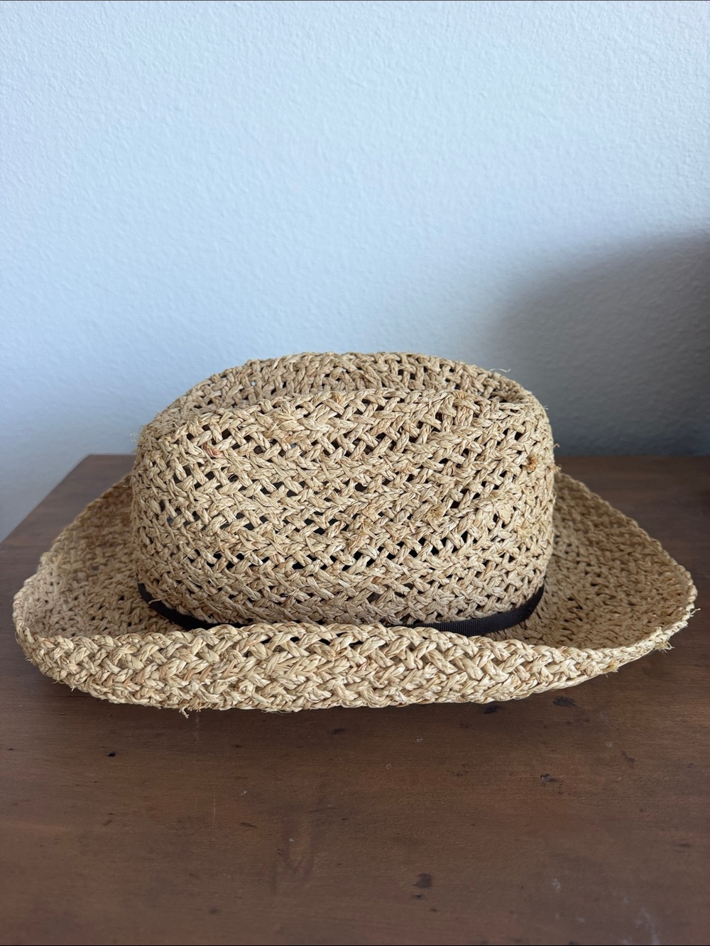 J Crew Natural Straw Cowboy Hat with Brown Band - Picture 4 of 6